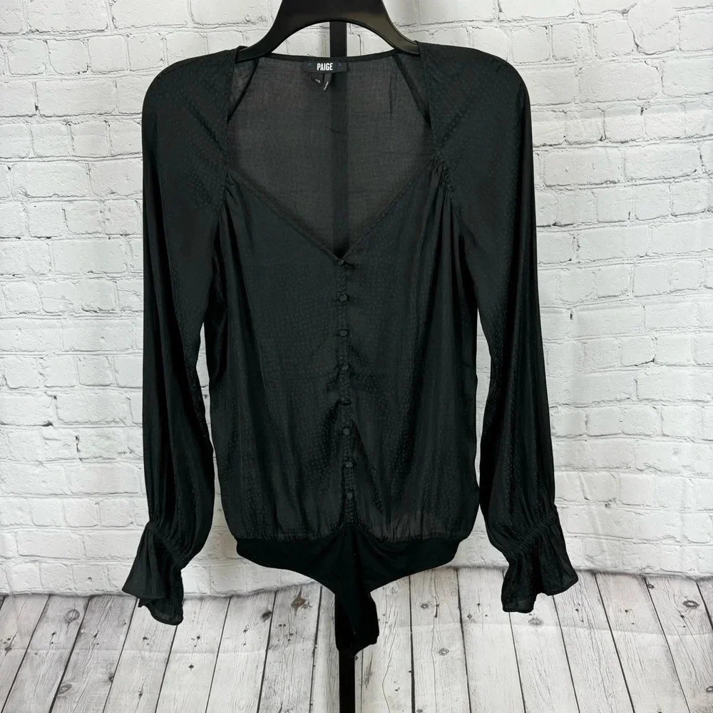 PAIGE Women's Delanie Thong Bodysuit Black Size XS